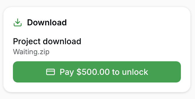A MixSend download locked behind payment, unlocking once the client pays